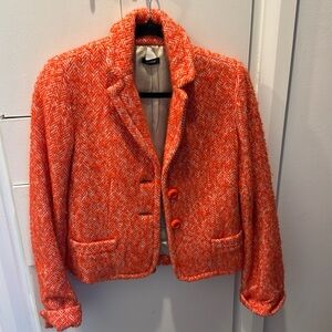 Vintage Orange tweed J. Crew jacket size 2